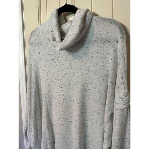Anthropologie Speckled Cowl Neck Ruffle Long Sleeve Knit Sweater Size Small - Picture 3 of 10